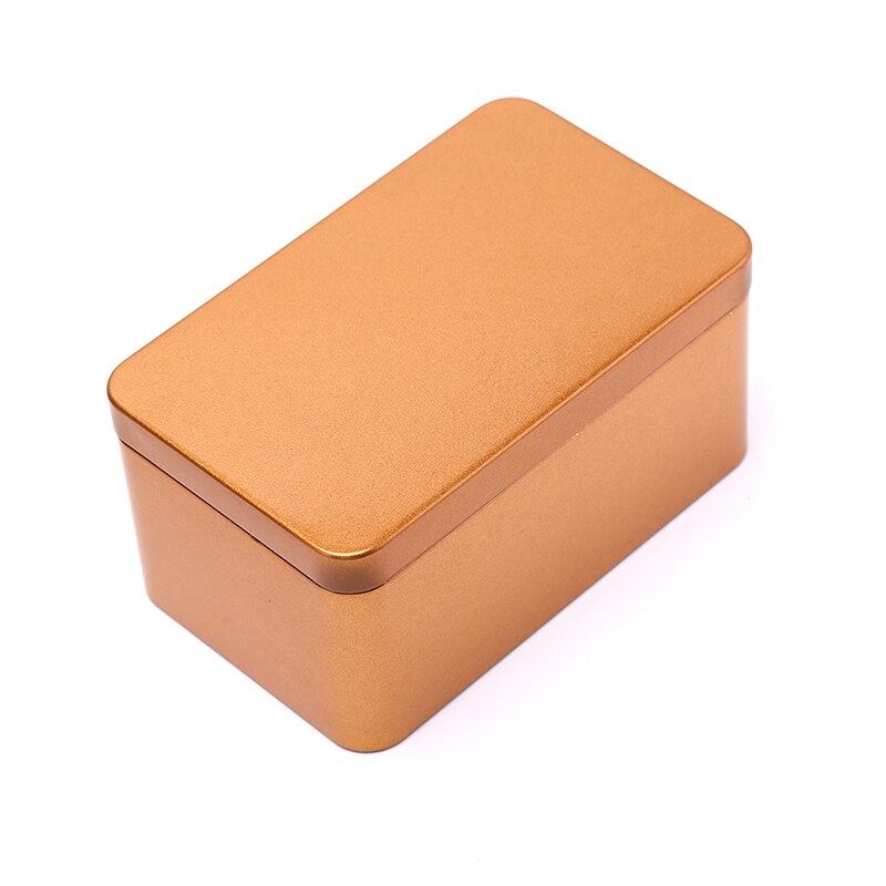 Tin Box Metal Tin Jars Iron Tea Box Cookies Case Small Things Storage Boxes Bins Biscuit Container Candy Chocolate Organizer: Gold
