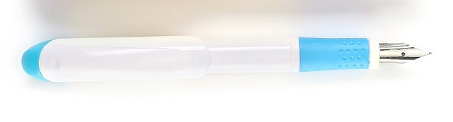 2020newest colorful fountain pen with blue ink catridge for office student writing drawing bullet journal recycle pen: white blue