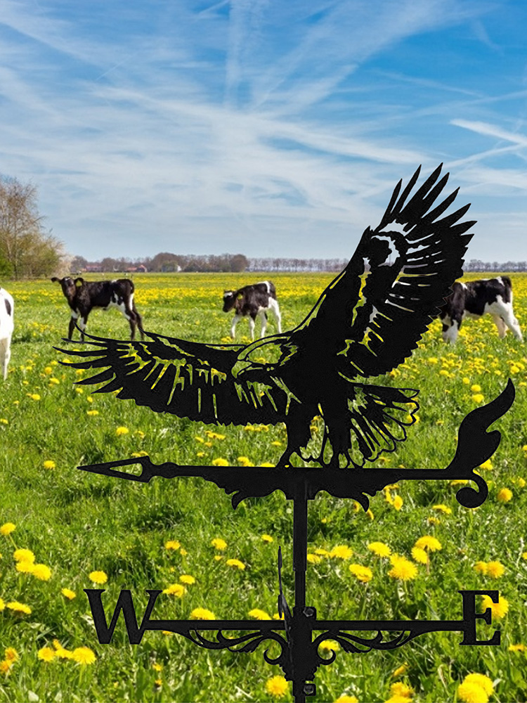 Metal Eagle Weathervane Weather Vanes Roofs Retro Garden Stake Weather Vane Measuring Tools Outdoor Roof Decoration Architecture