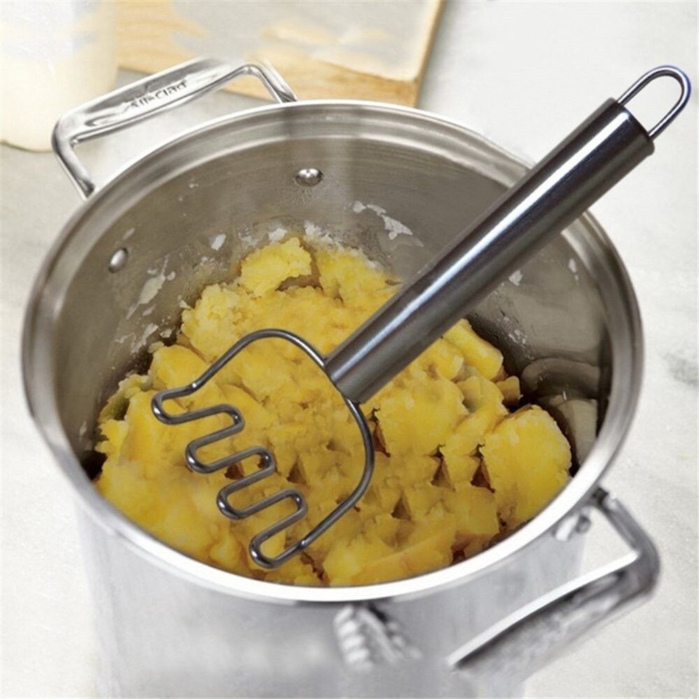 1pc s rustfrit stål bølgeform kartoffelmoser til glat mos køkkenknuser knuseværktøj gadget sæt sal
