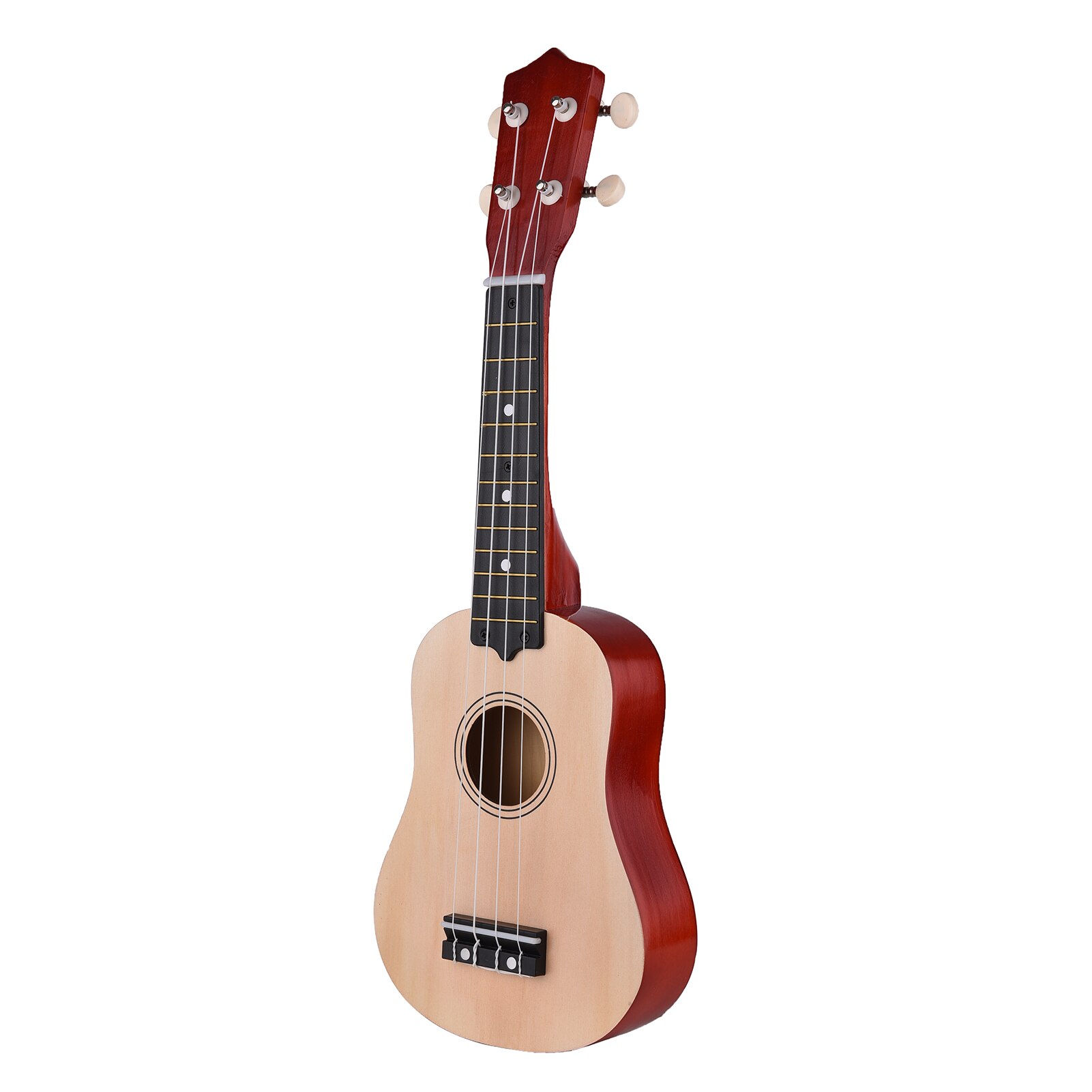 Muslady 21 pulgadas ukelele de 4 cuerdas, guitarra pequeña ukelele bajo instrumento Musical de madera de Beige instrumentos de cuerda: 	Beige