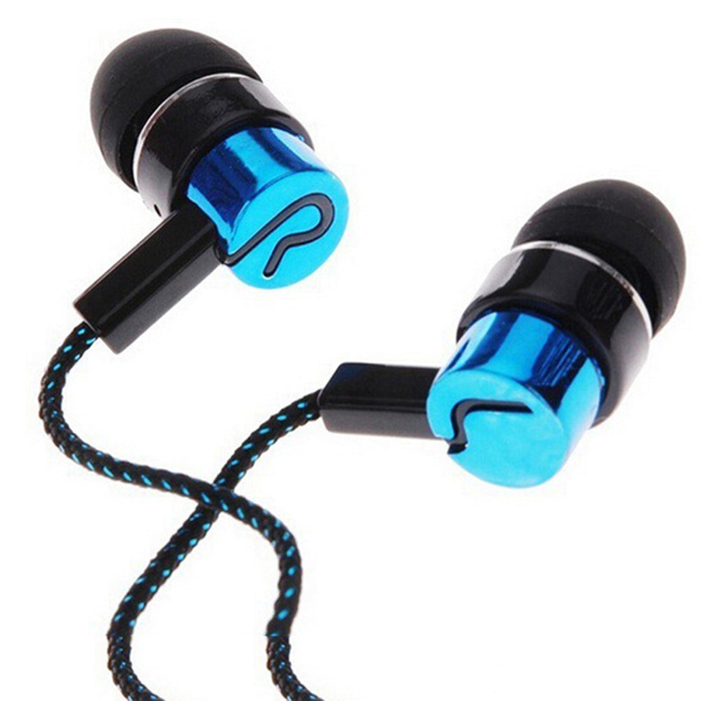 Portable Universal 3.5mm Braided Heavy Bass In-Ear Wired Music Earphone For Phone