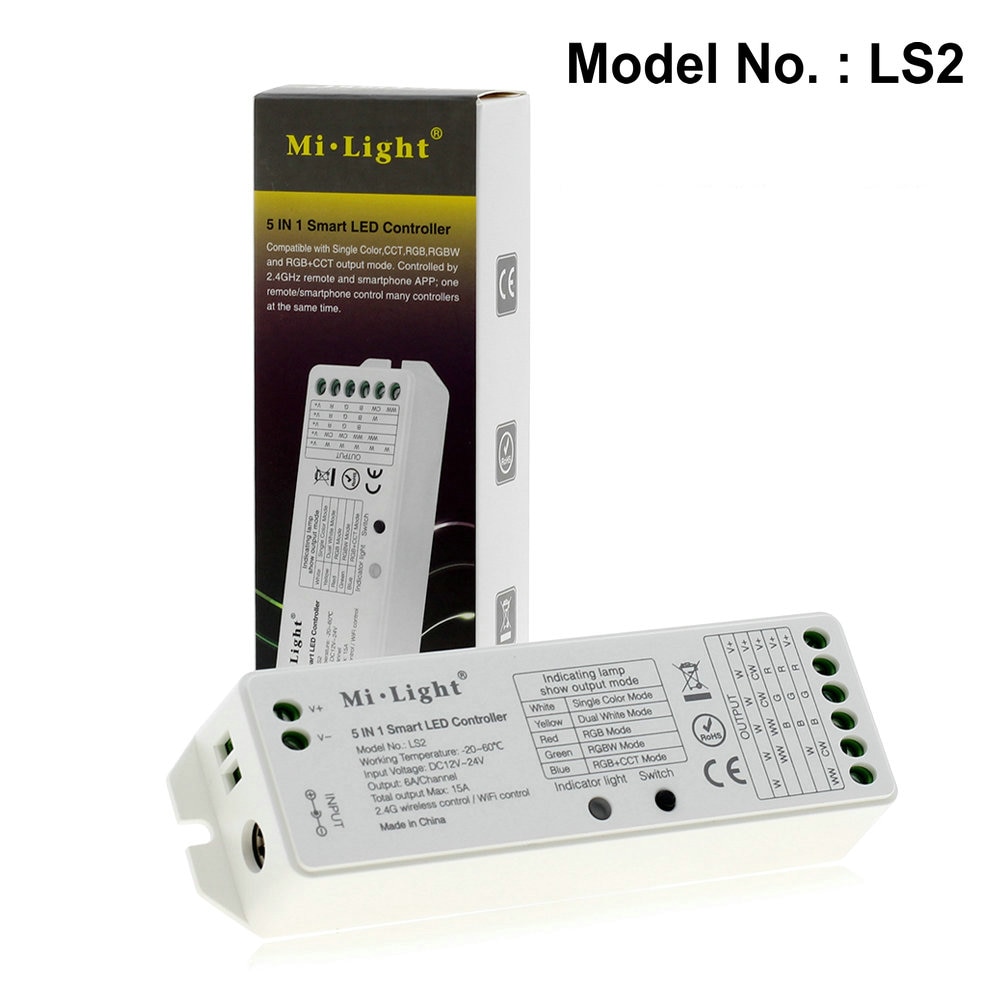 Mi Light RGB+WW+CW 5 In 1 Smart Remote Controller 8 Zone Panel Remote Controller DC12-24V Full Color for LED Strip