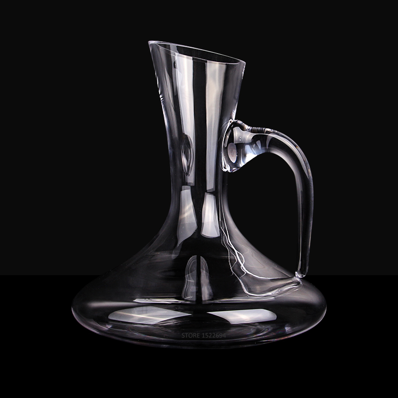 Decantador de vino de vidrio reforzado, jarra para vino tinto decorativa sin plomo, aireador de vino, accesorios de vino de lujo, soplado a mano