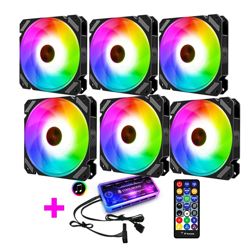 5V Rgb Fan 12Cm Voor Computer Case/Normale Of Music Control Ondersteuning Mobo 5V Aura Sync licht Ritme Stijl