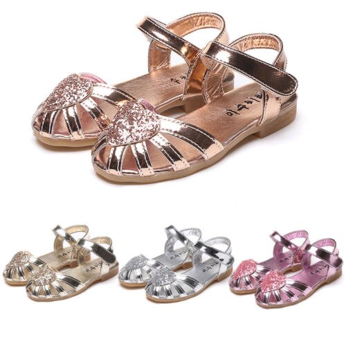 Børn baby piger blød sål sandaler småbørn sommer sko hjerte sandal