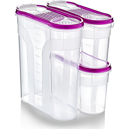 3 pc Storage Containers BPA Free Easy Lock Lids,for Kitchen Organization