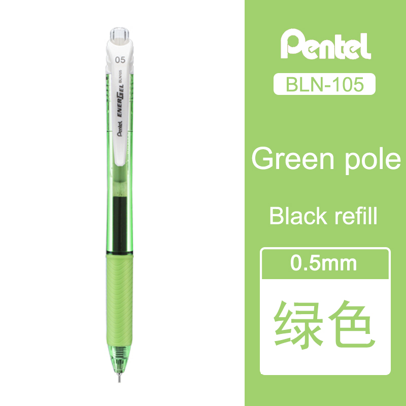 Bolígrafo de Gel líquido Pentel EnerGel BLN105, bolígrafo de secado rápido de 0,5mm, prensa Rollerball, punta de aguja de Metal, papelería escolar japonesa, 1 Uds.: Azul
