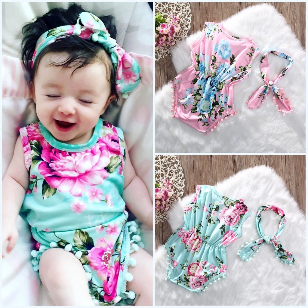 Pudcoco meisjes jumpsuits 0-24m schattige babymeisjes bloemen romper trui jumpsuit zonnepak outfits kleding