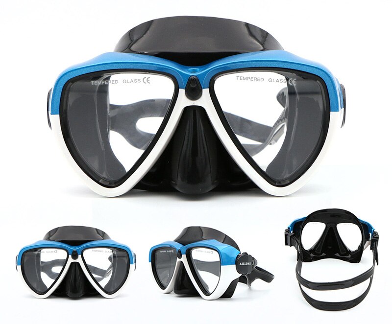 Droge Snorkel Met Verstelbare Houder Duikbril Snorkelen Buis Siliconen Ademen Onderwater Zwemmen Snorkel Voor Volwassen: AM206PIN-Blue