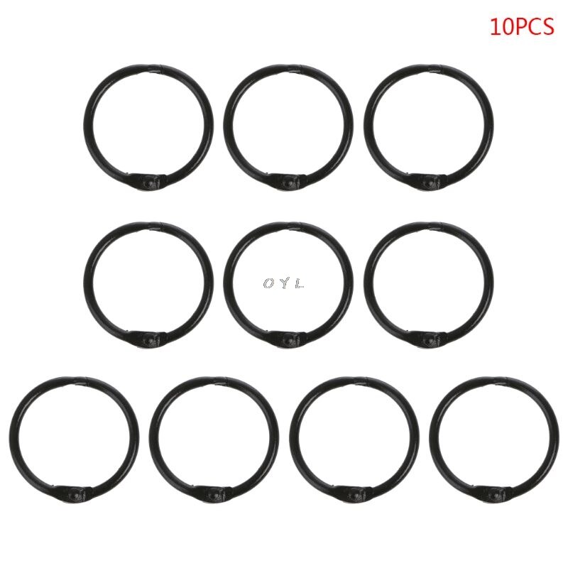 6 colors 10pcs Metal Loose Leaf Binder Ring Book Hoops DIY Albums School Office Supplies Craft