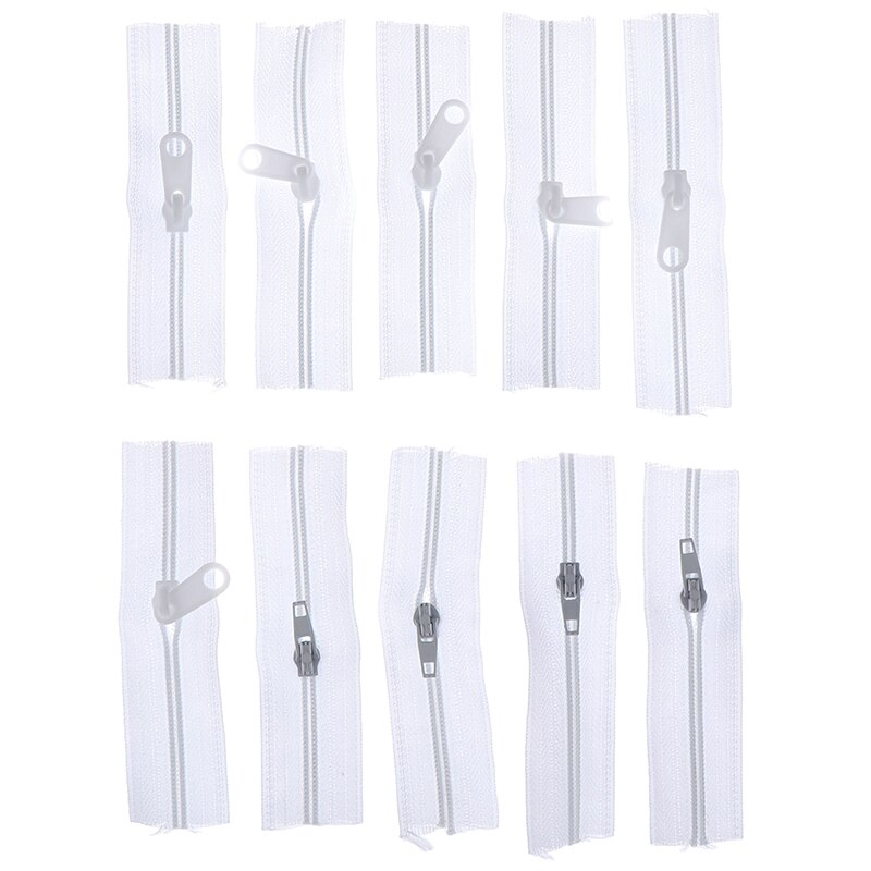 10Pcs/lot Mini Zipper Doll Dress Zipper 10cm Handmade Craft Sewing DIY Accessories Scrapbooking Garment Applique: White