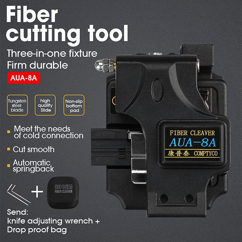 SKL-8A optical fiber cutting knife cable fiber cleaver melt cold joint general high precision optical fiber cutting knife: Black AUA-8A