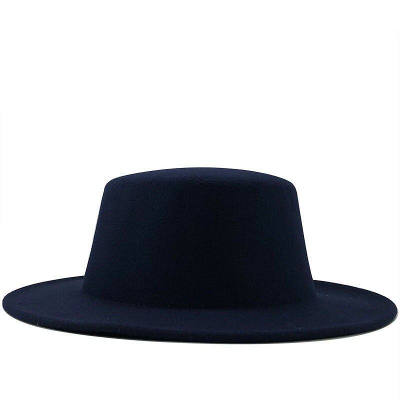 Vinter efterår imitation uld kvinder mænd damer fedoras top jazz hat european american round caps solid flade bowler hatte: 3