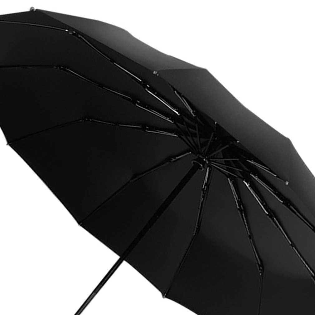 Fully Automatic Folding Black Plastic Men'S Business Umbrella Windproof Reinforcement Rain And Rain Umbrella