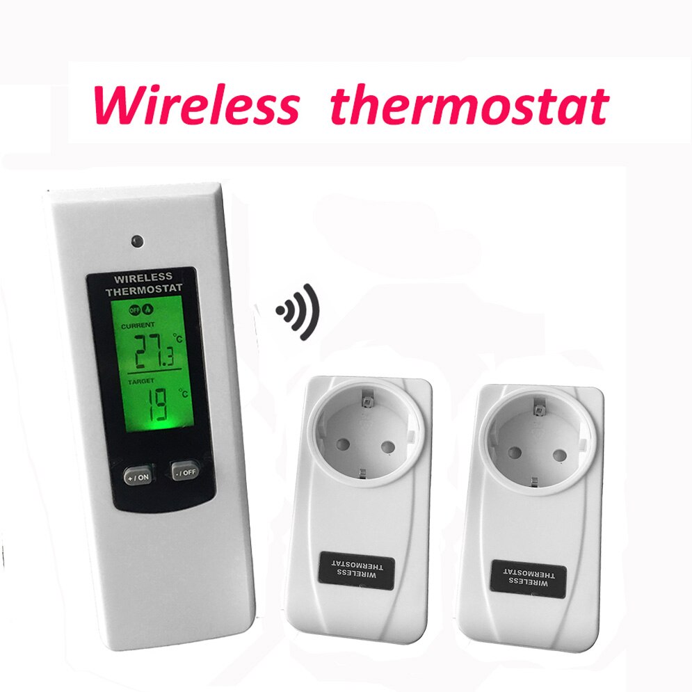 Digital Wireless Thermostat Room Temperature Controller Heating and Cooling function with Remote Control + LCD backlight: SET TWO PLUS