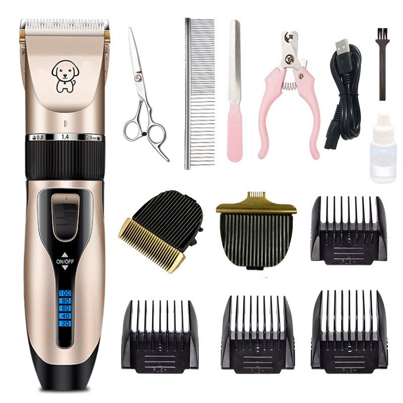 Dog Clipper Dog Grooming Clipper Electric Pets Hair Trimmers Shaver Shears for Dogs and Cats Dog Grooming Kit: 5