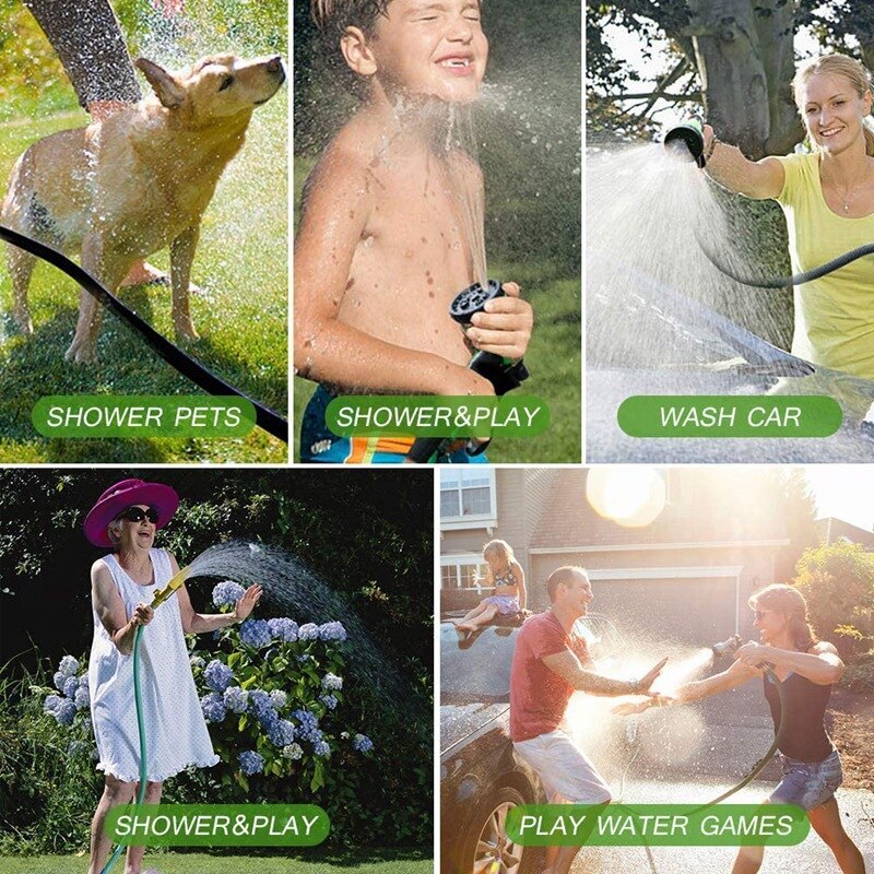 Expandable Garden Hose, 50FT Flexible Expanding Water Hose for Watering Plants, Car Washing, Pets and Cleaning