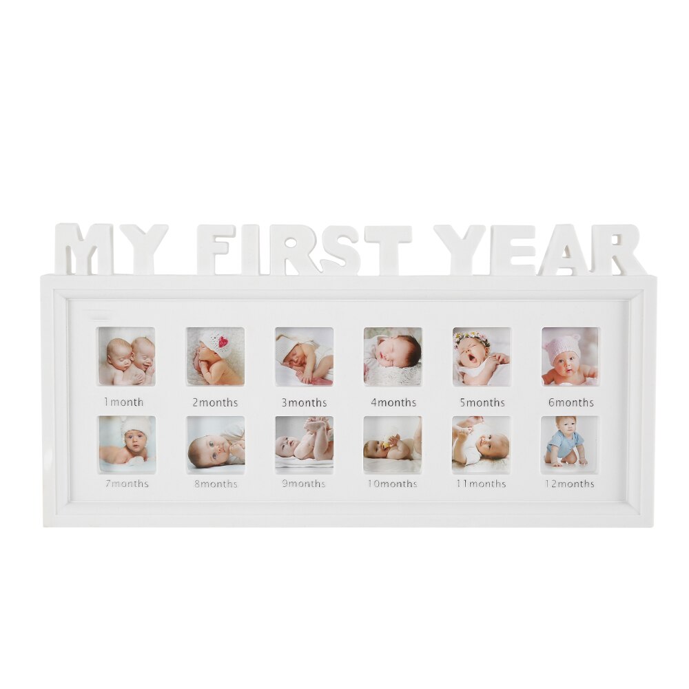 DIY 0-12 Month Baby "MY FIRST YEAR" Pictures Souvenirs Commemorate Kids Growing Memory Display Plastic Photo Frame: Default Title