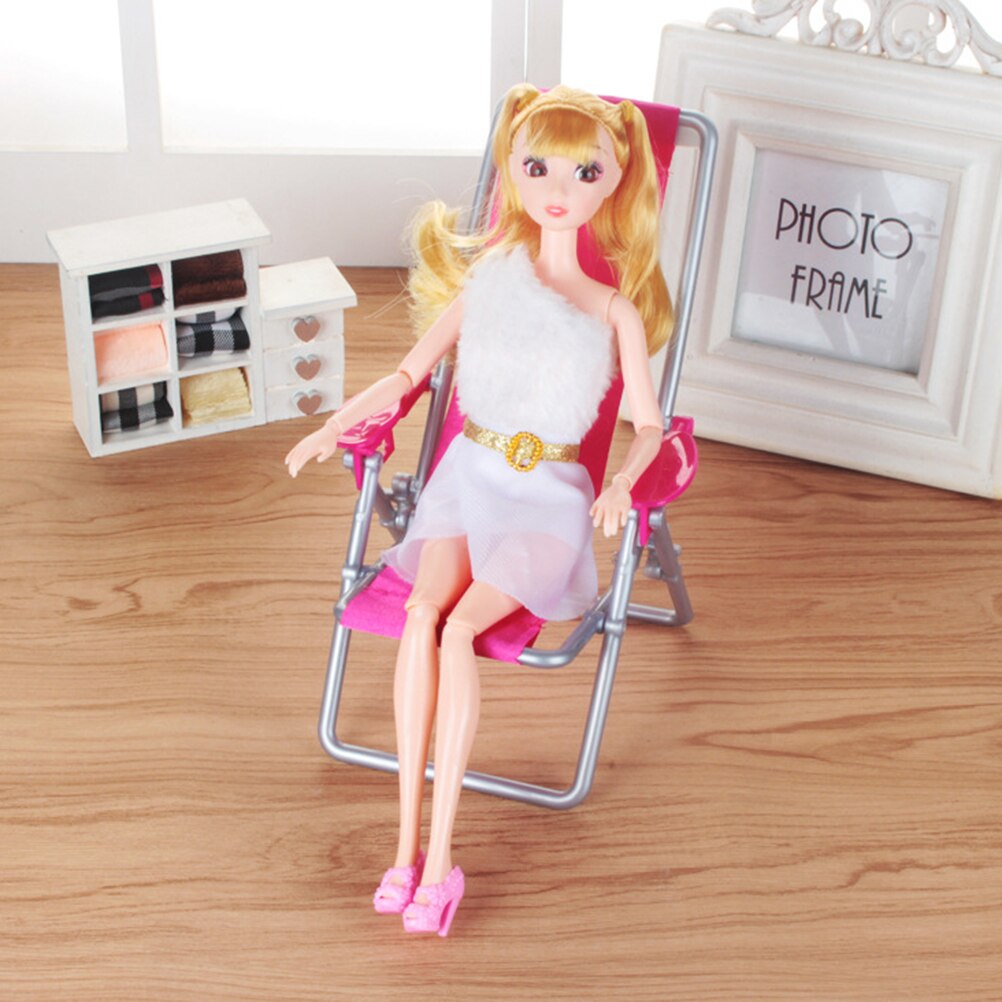 1pc Dek Stoel Vouwen Mini Oxford Doek Verstelbare Slapen Accessoire meubelen fauteuil kinderen speelgoed huis accessoires