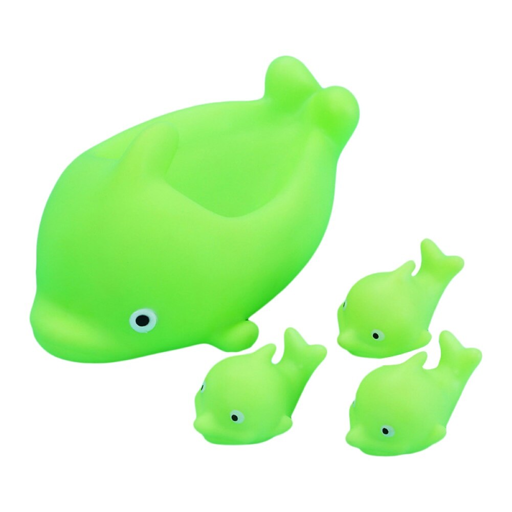4 stuks schattige waterspray float dolfijn badkamer spel baby bad knijp speelgoed piepend bad speelgoed voor baby bad speelgoed: Groente
