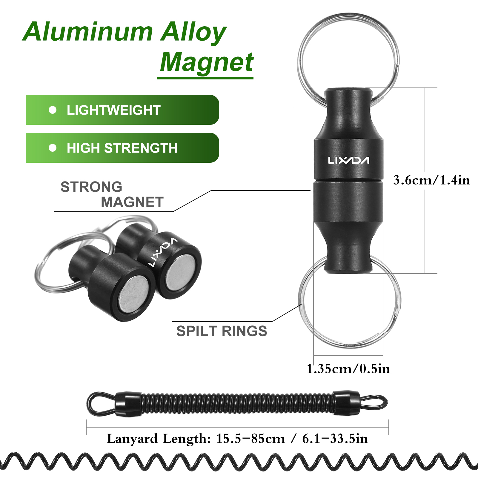 Lixada Clip Vissen Magnetische Net Release Houder Keeper Magneet Clip Schepnet Connector Houder Vissen Magnetische Clip