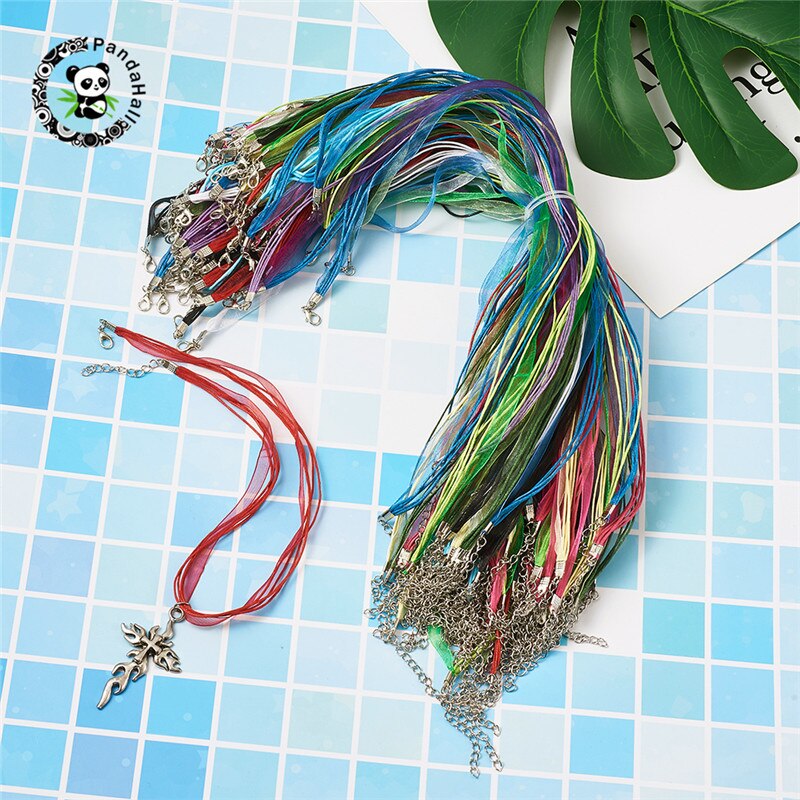 Pandahall 1 Set DIY Sieraden met Multi-strand Ketting Koord voor Sieraden Maken Armband Ketting Maken Zilver 167x 250mm