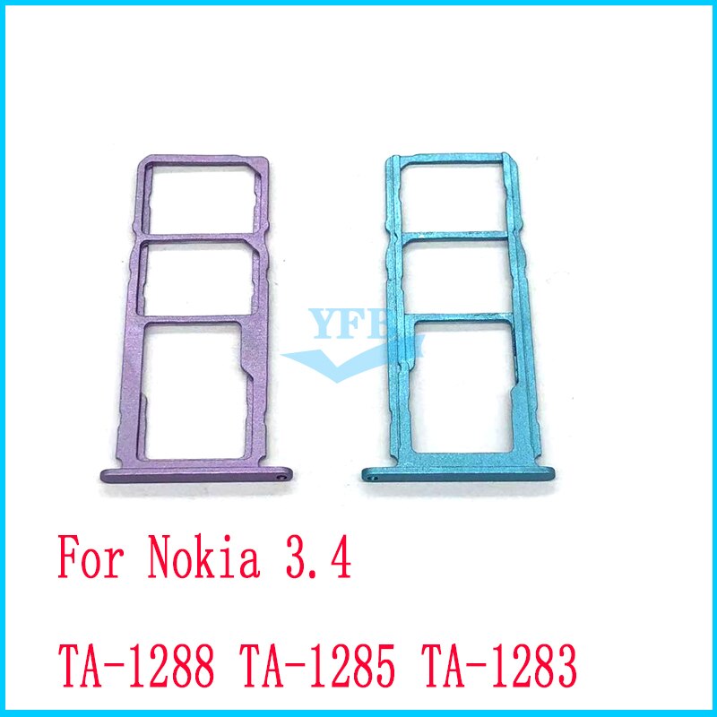 Support de carte Sim pour Nokia 3.2 3.4 3.1 Plus, lecteur de mémoire SD, adaptateur de prise, pièces de rechange: 3.4 Dusk purple