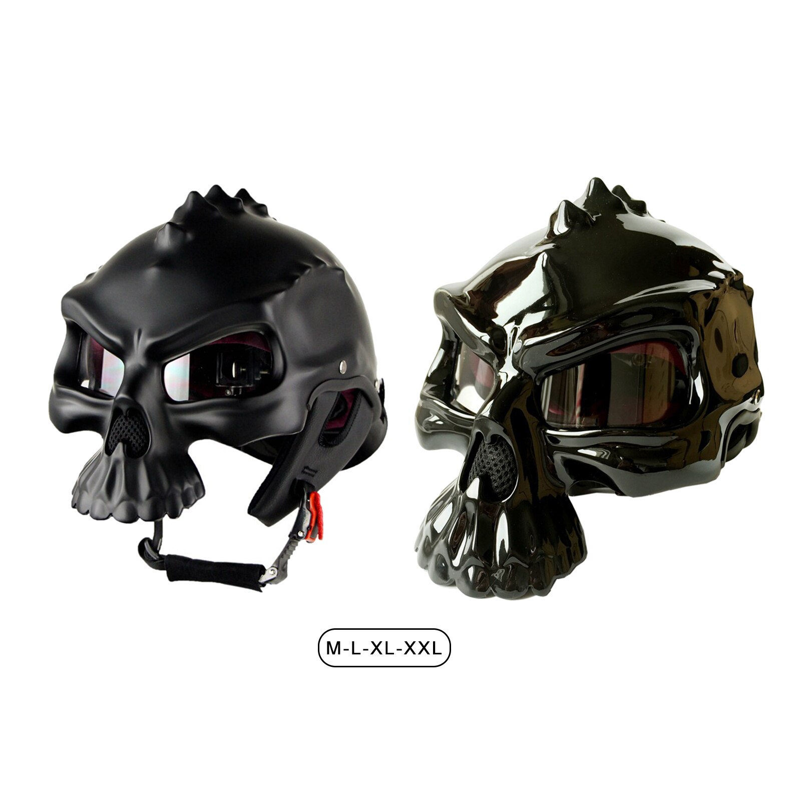 Motorcycle Half Helmet Built-in Goggles Skull Cap for Scooter Bike