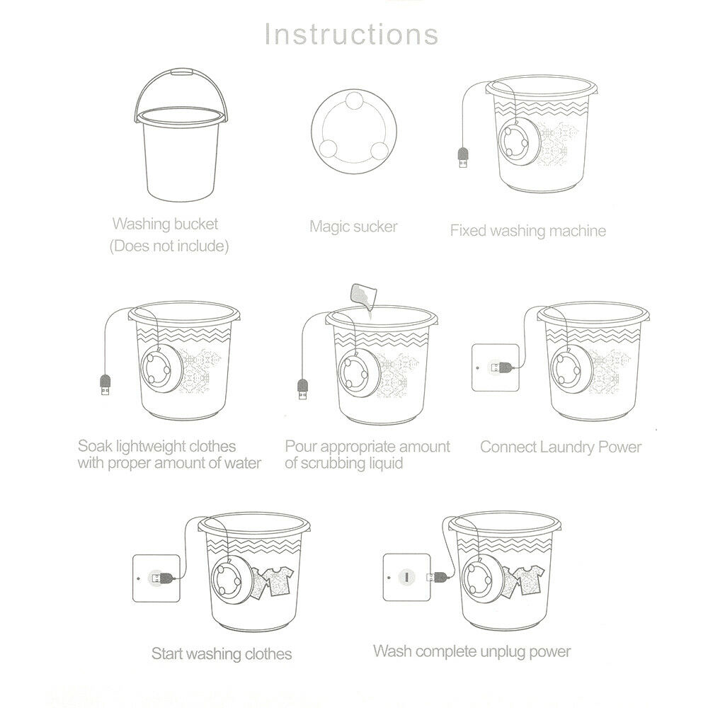 3in1 Mini Washing Machine Portable Personal Rotating Ultrasonic Washer Adjustable with USB Cable Convenient for Travel