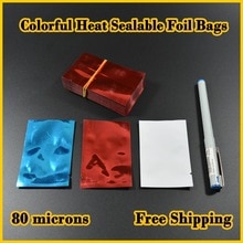 200 Pcs 5X8Cm (2''x3. 1 '') Kleurrijke Heat Seal Geur Proof Folie Zakken Folie Zakjes Voedsel Opslag , Kleinste Zakjes