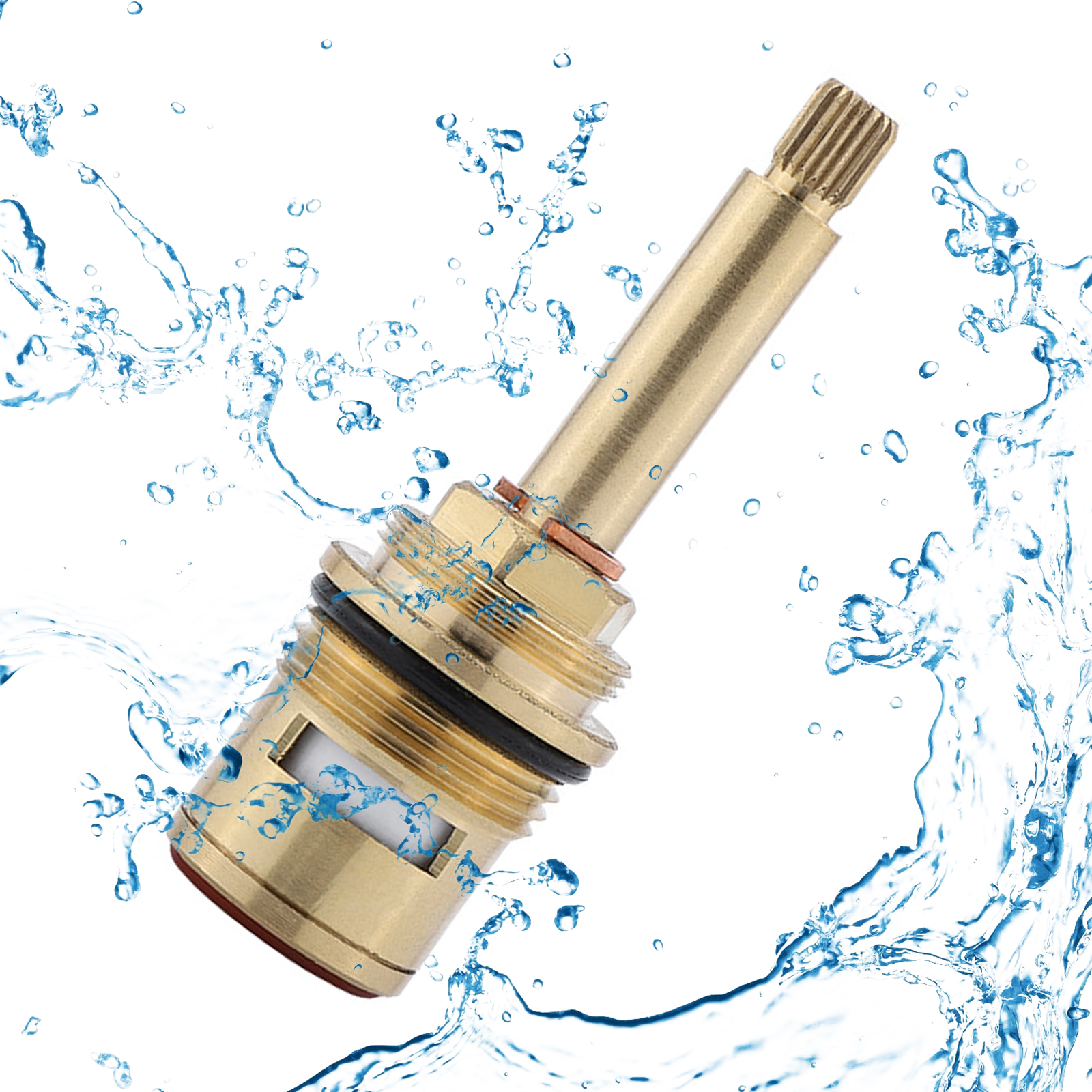 Brass Ceramic Stem Disc Cartridges Ceramic Tap Valves Drip Resistant Faucet Valves Replacements Bathroom Cold Water Kitchen