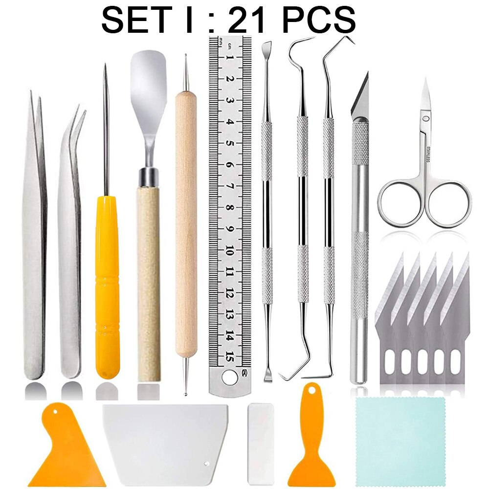 Craft Vinyl Weeding Tool Set Dried Flower Basic Handmade Tools DIY Kit Silhouettes Cameos Lettering Scrapbooking: Set I