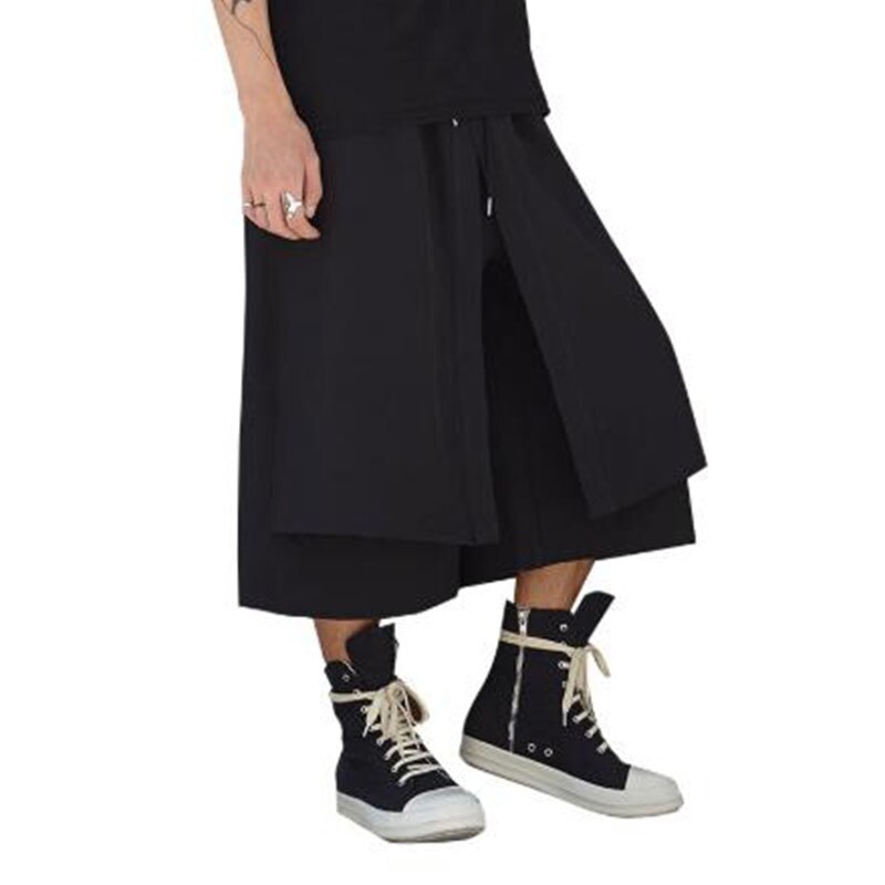 Hommes japon Kimono ample jambe large pantalon jupe décontractée pantalon homme Streetwear Hip Hop Punk sarouel: Default Title