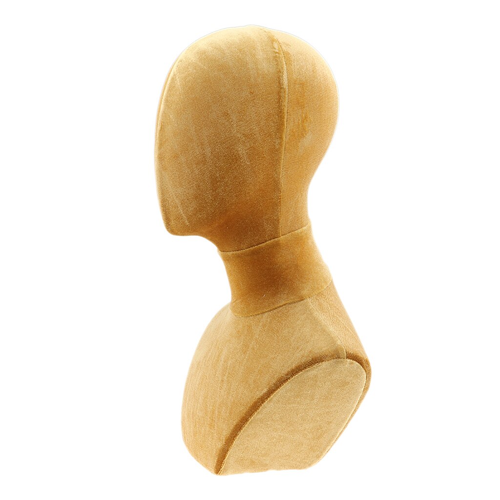 Modelo de Maniquí de terciopelo para hacer pelucas, sombreros, cabeza de exhibición de joyería con hombro