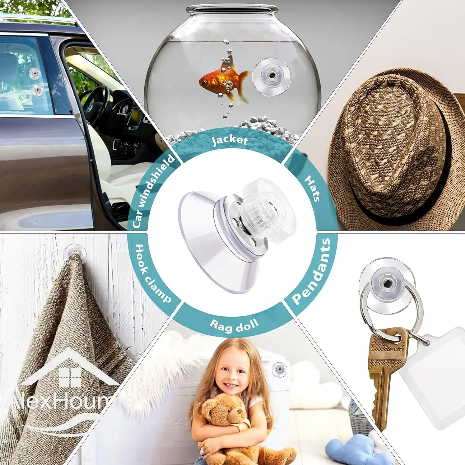 5/10 Stuks 25/32/41/53mm PVC Clear Duimschroef Clear Zuignappen witte Moer Rubber Openslaande Sukkels Rubber Schroef Set Duim Zuigkracht