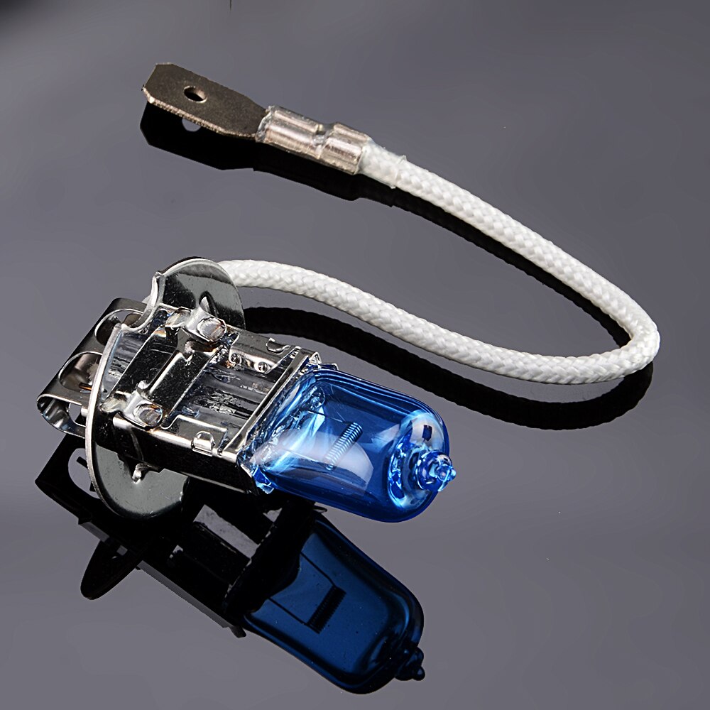 Hippcron  h3 halogenlampor 12v 55w 5000k bilstrålkastare 1600lm mörkblå glas supervitt ljus  (2 st)