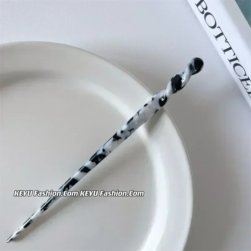 Palillos para el cabello de estilo chino para mujer, palillos de acetato Vintage, horquillas, Clips, joyería de boda, accesorios de estilismo de belleza para niña: Azul claro