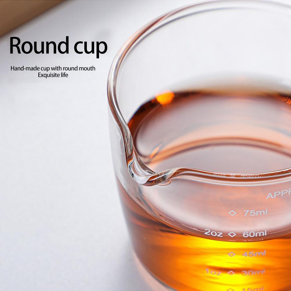50/70ml Glass Measuring Cup Transparent Mug Pour Spout Measuring Device Clear Scale Baking Milk Cups Kitchen Accessorie