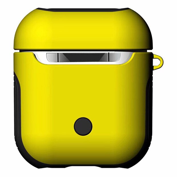 2 in1 TPU + PC Della Cassa Auricolare Capa Borsette Per Apple AirPods 1 2 di Protezione Della Copertura Della Pelle di Accessori per AirPods polvere Della Protezione Sticker: Yellow