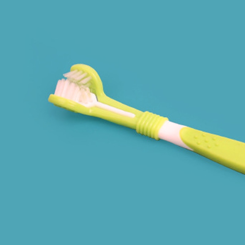 Cepillo de dientes para mascotas, limpieza de perros, cepillo de dientes de boca, limpieza multiángulo de tres lados, herramienta de cuidado de la salud de los dientes del sarro, suministros para mascotas