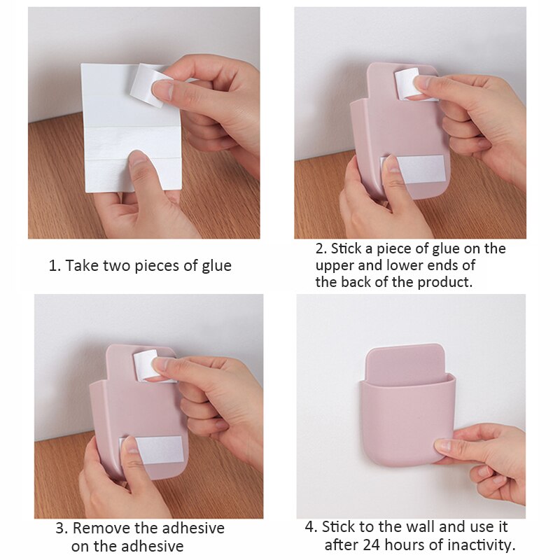 Boîte de rangement télécommandée téléphone portable support de prise conteneur mural organisateur support conteneur