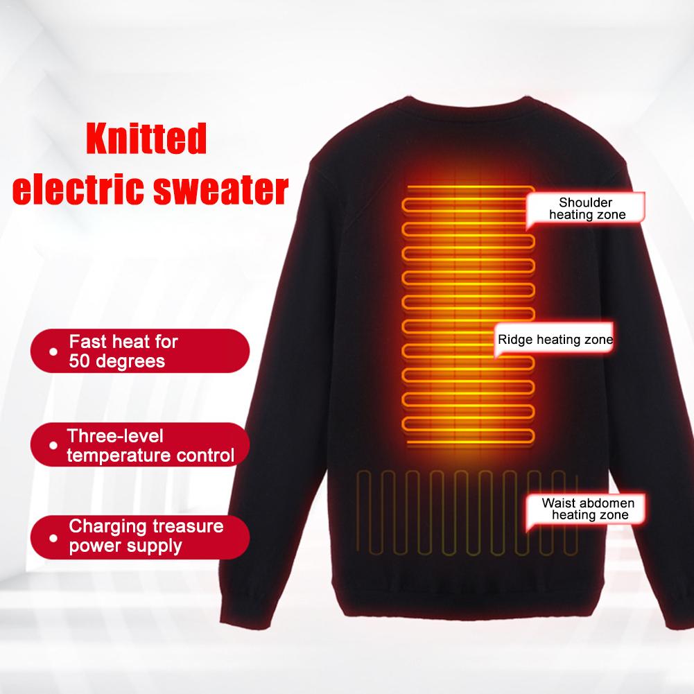 USB Electric Sweater Outdoor Infrared Heating Sweater Flexible Electric Thermal Winter Warm Clothing For Motorcycle Riding Sport