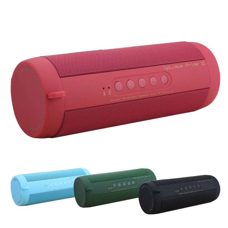 Alto-falante bluetooth sem fio t2 com bluetooth, alto falante portátil, à prova d&#39;água, suporte a cartão tf, rádio fm, entrada aux