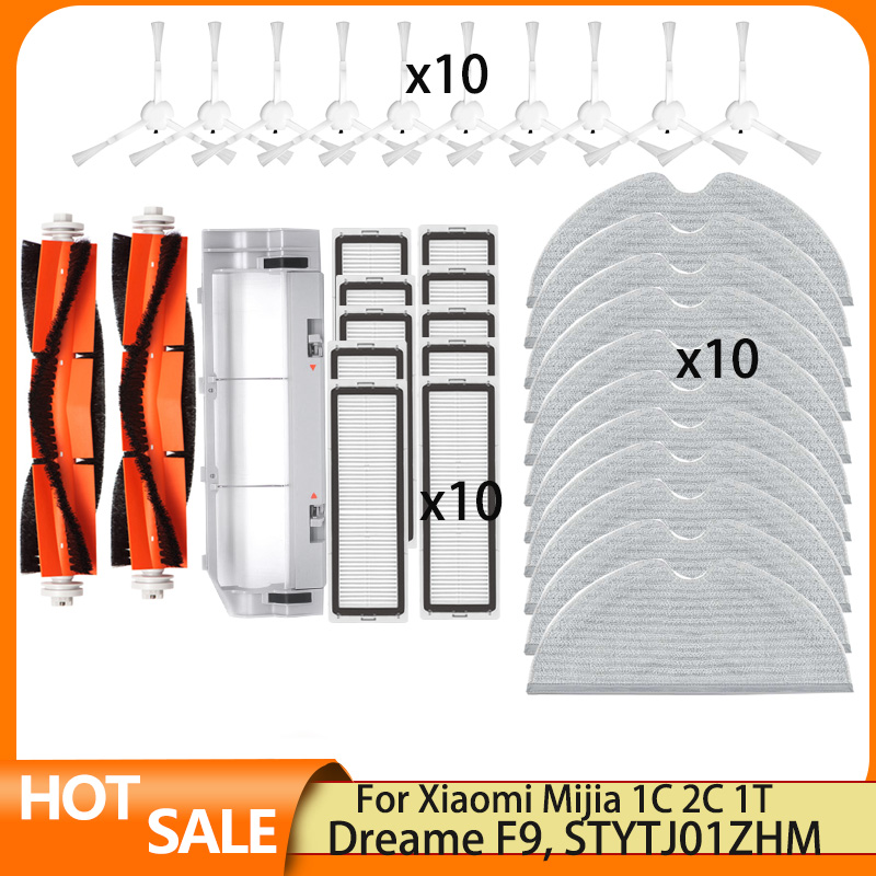 Kompatibel Für Dreame F9, Xiaomi Mijia 1C 2C 1T STYTJ01ZHM Ersatz Zubehör Wichtigsten Seite Pinsel Hepa-Filter Mopp Tuch teile