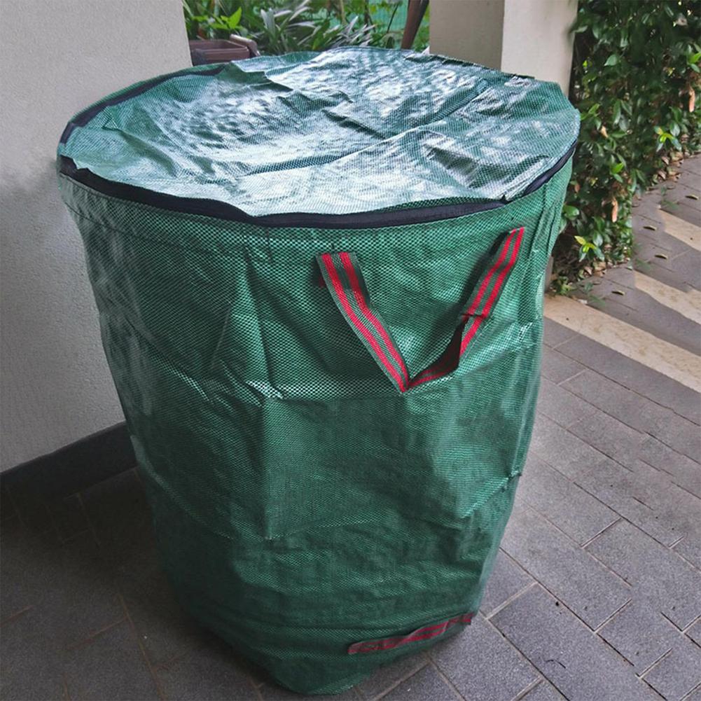 53 Gallon Large Capacity Garden Bag Foldable Resuable Leaf Waste Collection Container Storage Bag Garden Yard Dustpan