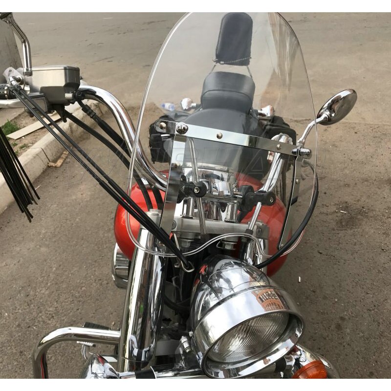 Windshield Windscreen For 2005 Yamaha Stryker 1300 XVS1300 Roadliner Stratoliner 1900 XV1900 7/8" 1" Handlebar Fixed Screen