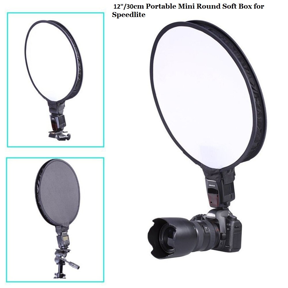 30 Cm/40 Cm Draagbare Mini Ronde Studio Softbox Fotografie Flash Diffuser Softbox Voor Canon Nikon Sony Godox Yongnuo speedlite