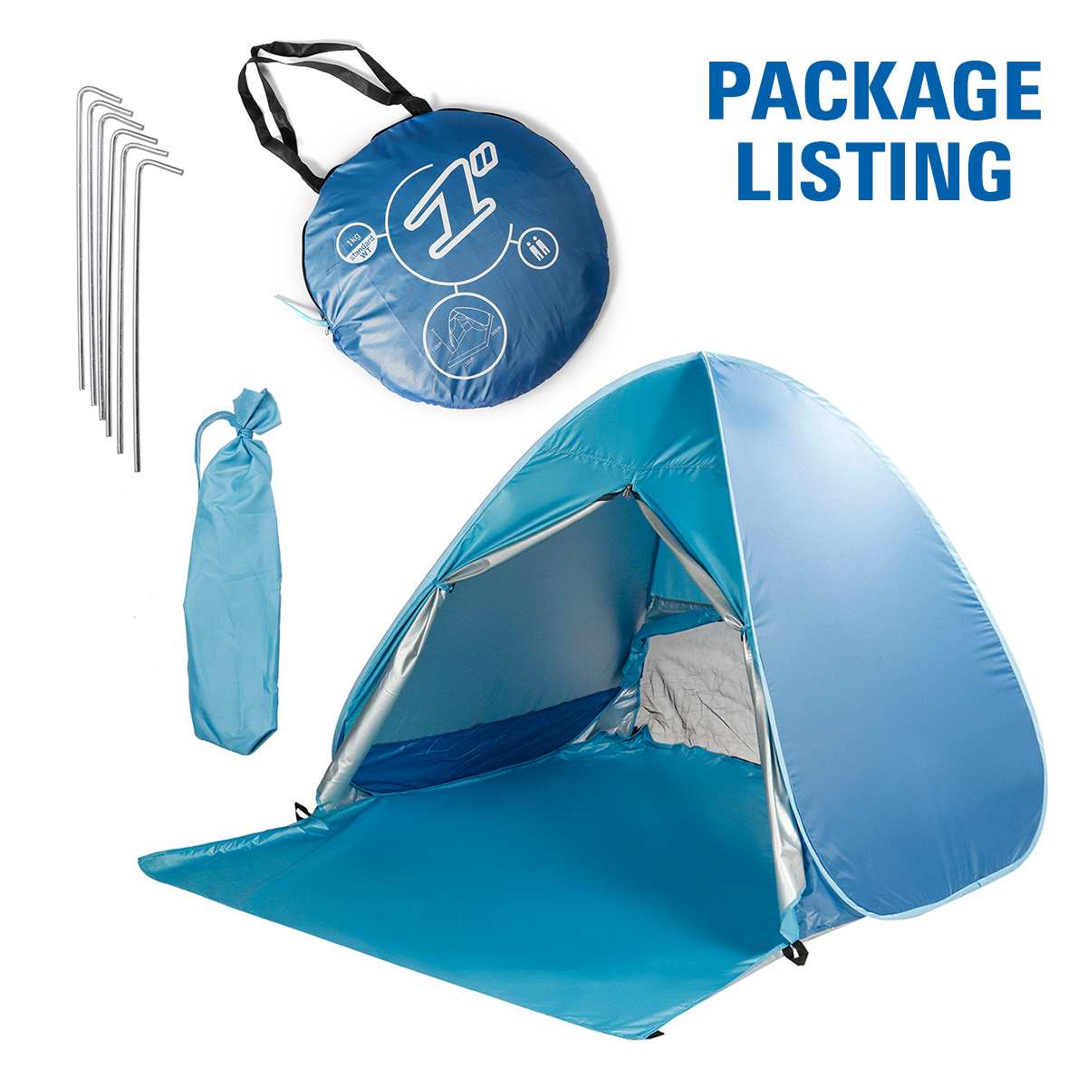 2-5 Person Auto set-up Portable Beach Tent Anti UV Shelter Camping Fishing Hiking Picnic Outdoor Camping Ventilation&Cool