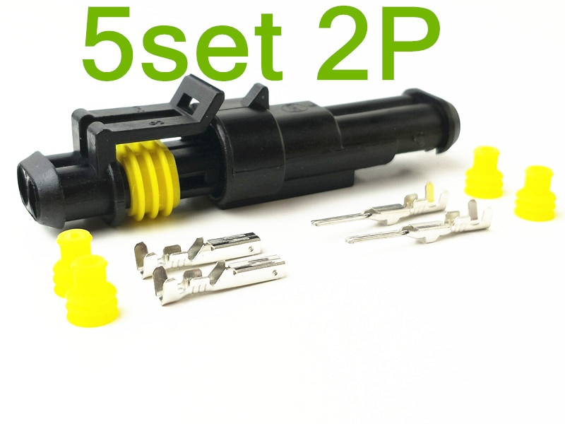 5 Set 2 Pin Vrouwelijke Mannelijke Manier Amp Super Seal Waterdichte Elektrische Draad Connector Plug Voor Auto